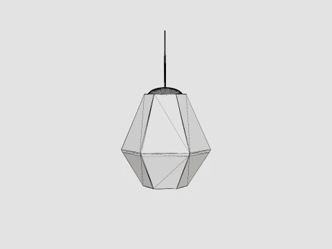 Cut Tall Chrome Ceiling Lamp 3D Model