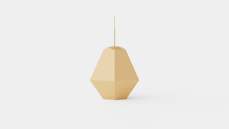 Cut Tall Gold Ceiling Lamp 3D 模型 .c4d .max .obj .3ds .fbx .stl .blend