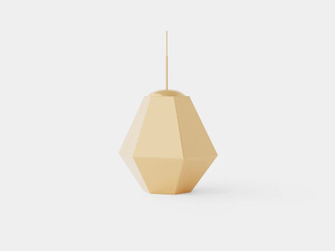 Cut Tall Gold Ceiling Lamp 3D Model