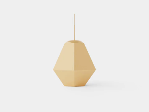Cut Tall Gold Ceiling Lamp 3D Model