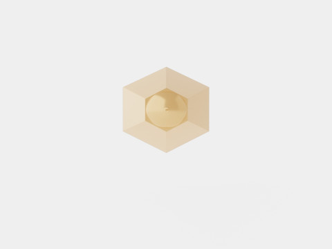 Cut Tall Gold Ceiling Lamp 3D 模型