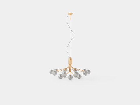 Galax Ceiling Lamp 15 Gold 3D Модель