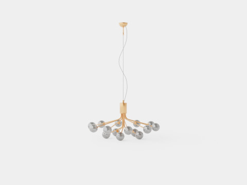 Galax Ceiling Lamp 15 Gold 3D Модель