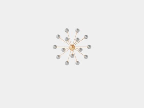 Galax Ceiling Lamp 15 Gold 3D Модель