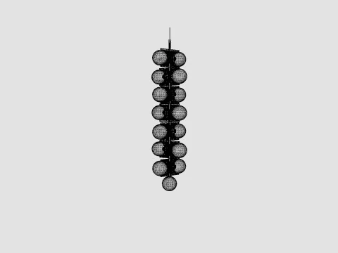 Plane Drop Chandelier Lamp 3D Model