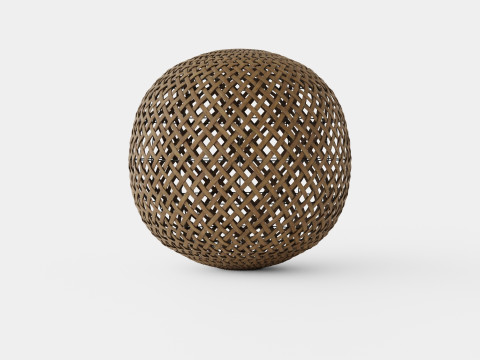 Round Bamboo Lamp 3D मॉडल