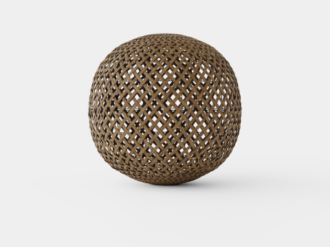 Round Bamboo Lamp Modelo 3D