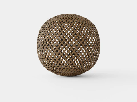 Round Bamboo Lamp 3D Model