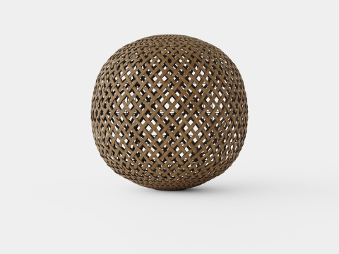 Round Bamboo Lamp Modelo 3D