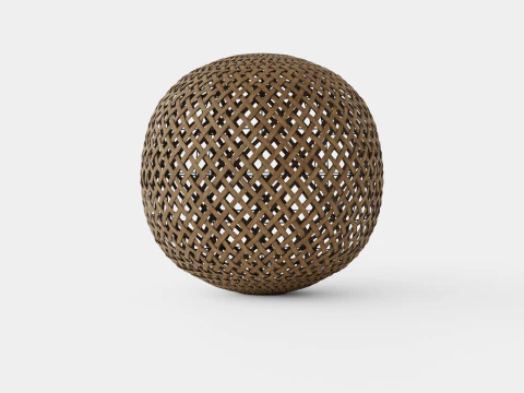 Round Bamboo Lamp 3D Model