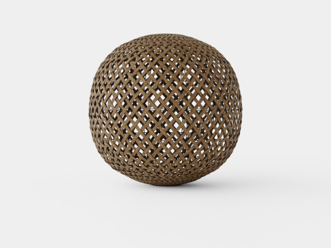 Round Bamboo Lamp Modelo 3D