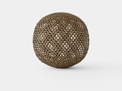 Round Bamboo Lamp 3D Model