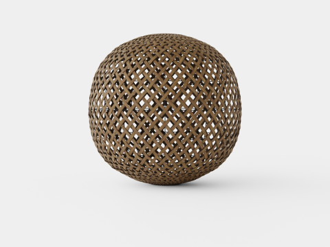 Round Bamboo Lamp Modelo 3D