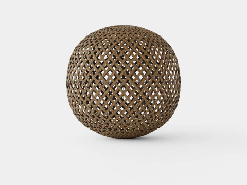 Round Bamboo Lamp 3D Model