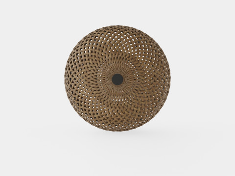 Round Bamboo Lamp Modelo 3D