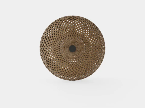 Round Bamboo Lamp 3D Model