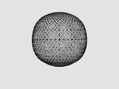 Round Bamboo Lamp 3D Model