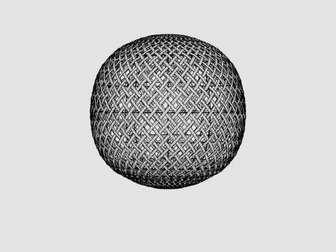 Round Bamboo Lamp 3D Model