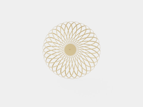 Spring Brass Large Ceiling Lamp 3D Model