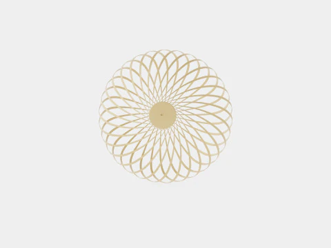 Spring Brass Large Ceiling Lamp 3D Model