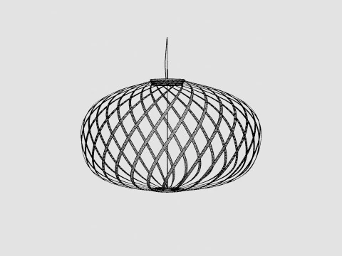Spring Brass Large Ceiling Lamp 3D Model