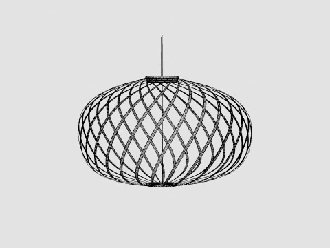 Spring Brass Large Ceiling Lamp 3D Model