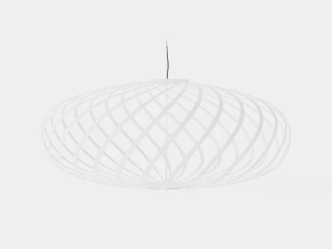 Spring White Small Ceiling Lamp 3D Model