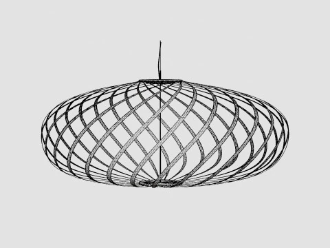 Spring White Small Ceiling Lamp 3D Model