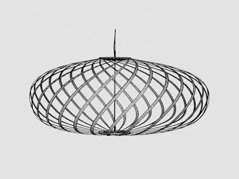 Spring White Small Ceiling Lamp 3D Model