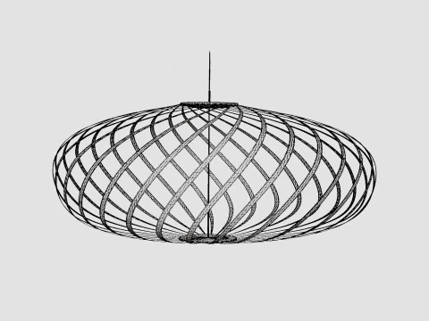 Spring White Small Ceiling Lamp 3D Model