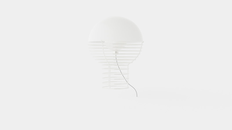 Wire Large White Lamp 3D Модель .c4d .max .obj .3ds .fbx .stl .blend