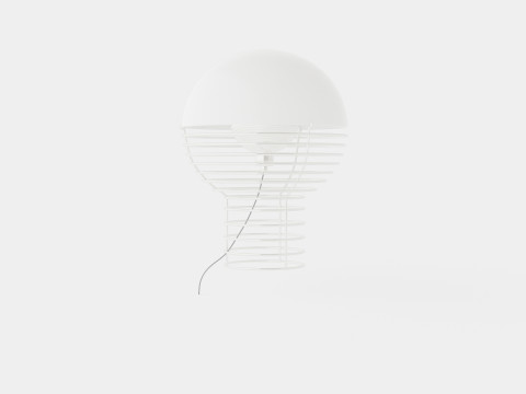 Wire Large White Lamp 3D Модель