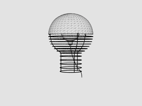 Druciana duża biała lampa Model 3D