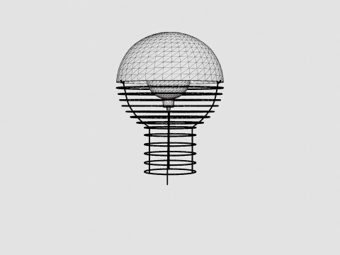 Wire Large White Lamp 3D Модель