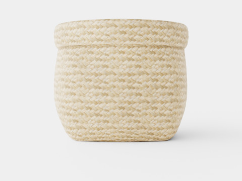 Small storage basket in plaited seaweed 3D 모델