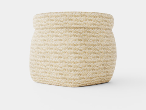 Small storage basket in plaited seaweed 3D-Modell