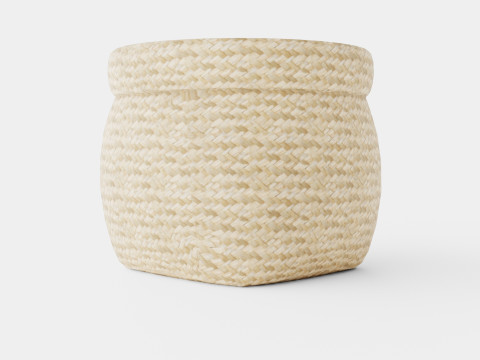 Small storage basket in plaited seaweed 3D-Modell