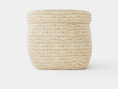 Small storage basket in plaited seaweed 3D Model