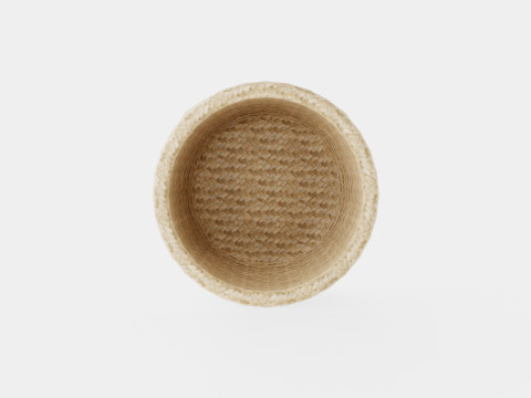 Small storage basket in plaited seaweed 3D-Modell