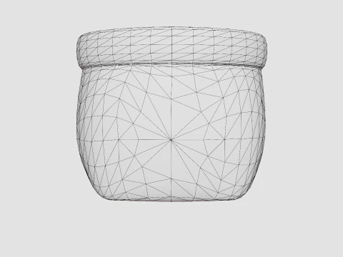 Small storage basket in plaited seaweed 3D Model