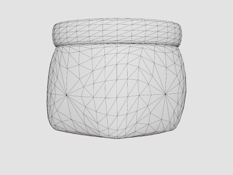 Small storage basket in plaited seaweed 3D-Modell