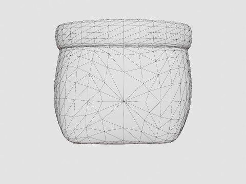 Small storage basket in plaited seaweed 3D-Modell