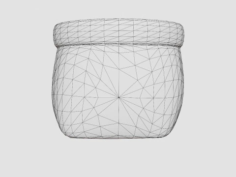Small storage basket in plaited seaweed 3D Model