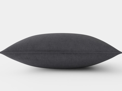 Cushion cover in washed linen Anthracite grey 3D Model