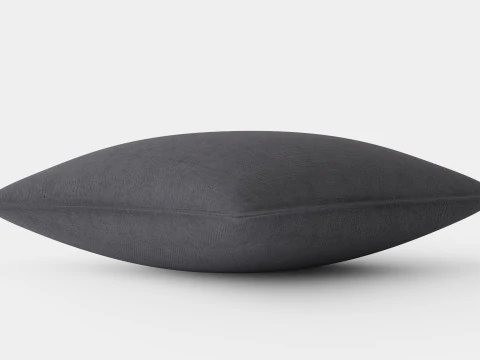 Cushion cover in washed linen Anthracite grey 3D Model