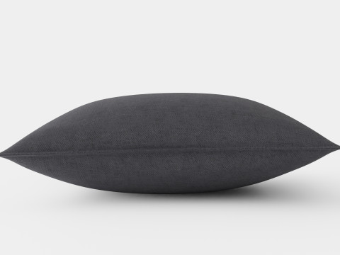 Cushion cover in washed linen Anthracite grey Model 3D