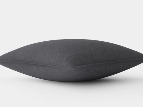 Cushion cover in washed linen Anthracite grey 3D Model