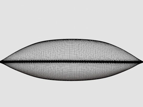 Cushion cover in washed linen Anthracite grey 3D Model