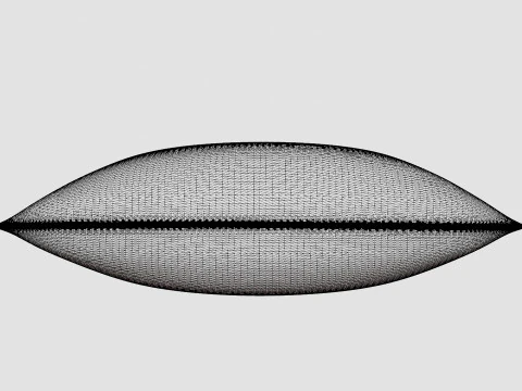 Cushion cover in washed linen White 3D Model