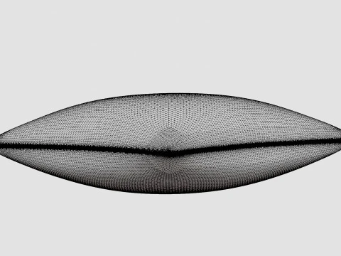 Cushion cover in washed linen White 3D Model